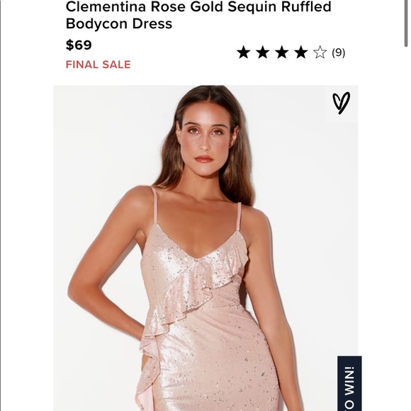 ❌Sold ❌ Lulu’s Rose Gold Clementina Sequin Dress - Picture 2 of 9